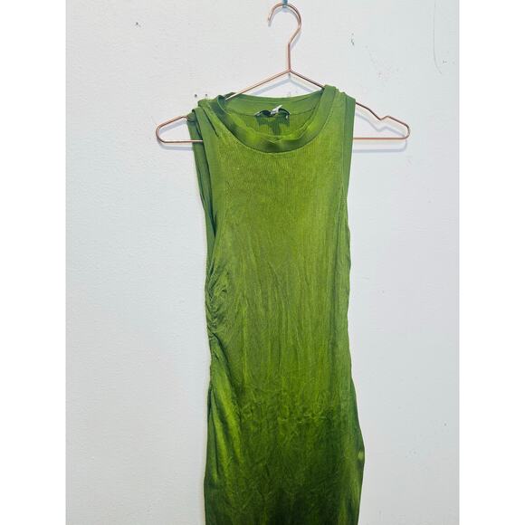 ATLEIN COLLECTIVE Green Crewneck Sleeveless Form Fitting Midi Dress Size Small - Picture 5 of 8